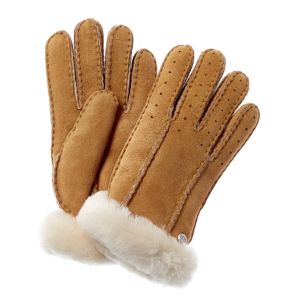 UGG Classic Perforated Shearling Gloves Size M